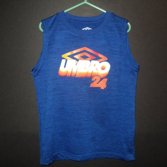 Umbro 24 Boy's Tank Top Size Small, 6/7 Heat Gear Royal Blue Sleeveless - Picture 1 of 4